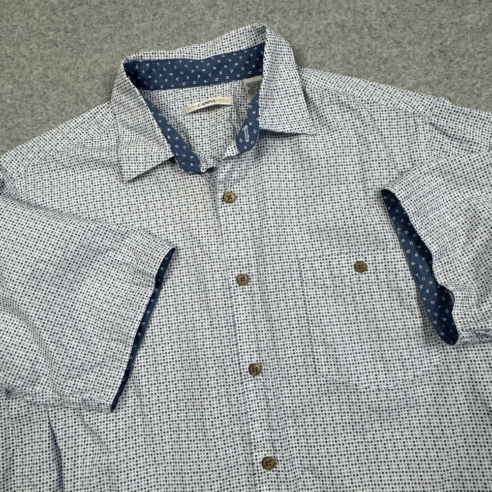Campia Moda Geometric Print Shirt Mens Large Button Up Cotton‎ Smart Casual